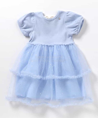 日本童裝 apres les cours 泡泡袖薄紗連身裙 80-140cm 女童款  夏季 DRESSES