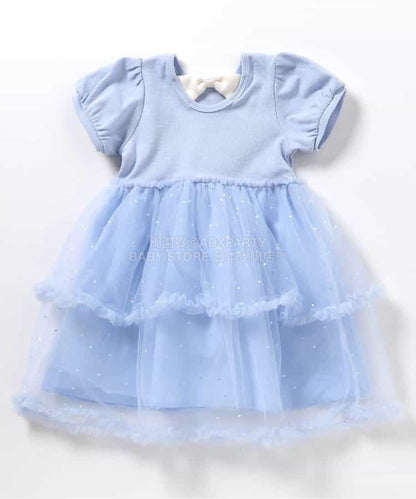 日本童裝 apres les cours 泡泡袖薄紗連身裙 80-140cm 女童款  夏季 DRESSES