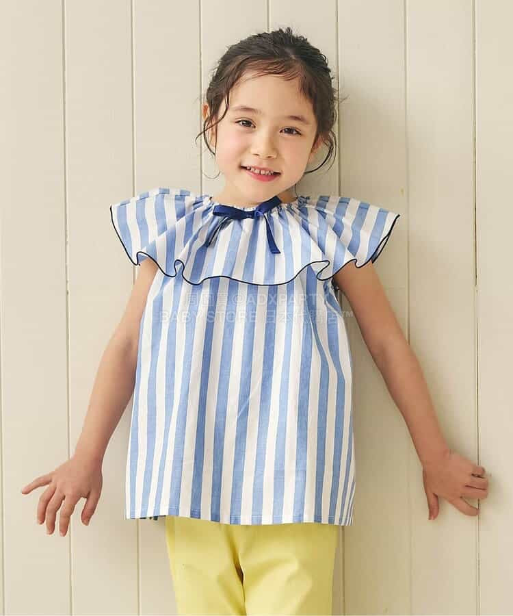 日本童裝 apres les cours 2Way 雙面兩著 荷葉邊領上衣 80-140cm 女童款 夏季 TOPS