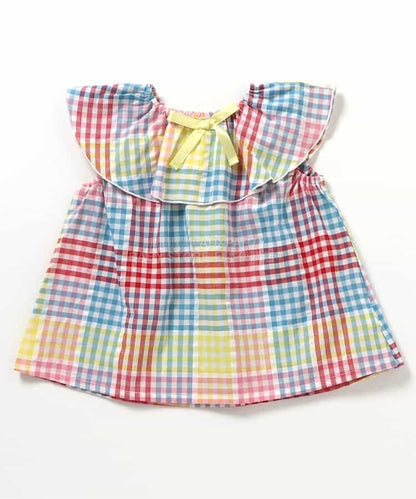 日本童裝 apres les cours 2Way 雙面兩著 荷葉邊領上衣 80-140cm 女童款 夏季 TOPS