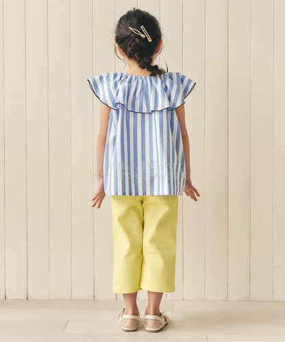 日本童裝 apres les cours 2Way 雙面兩著 荷葉邊領上衣 80-140cm 女童款 夏季 TOPS