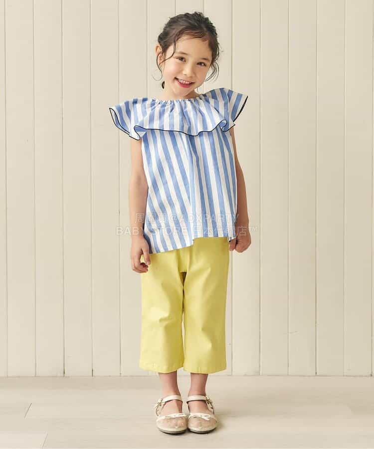 日本童裝 apres les cours 2Way 雙面兩著 荷葉邊領上衣 80-140cm 女童款 夏季 TOPS