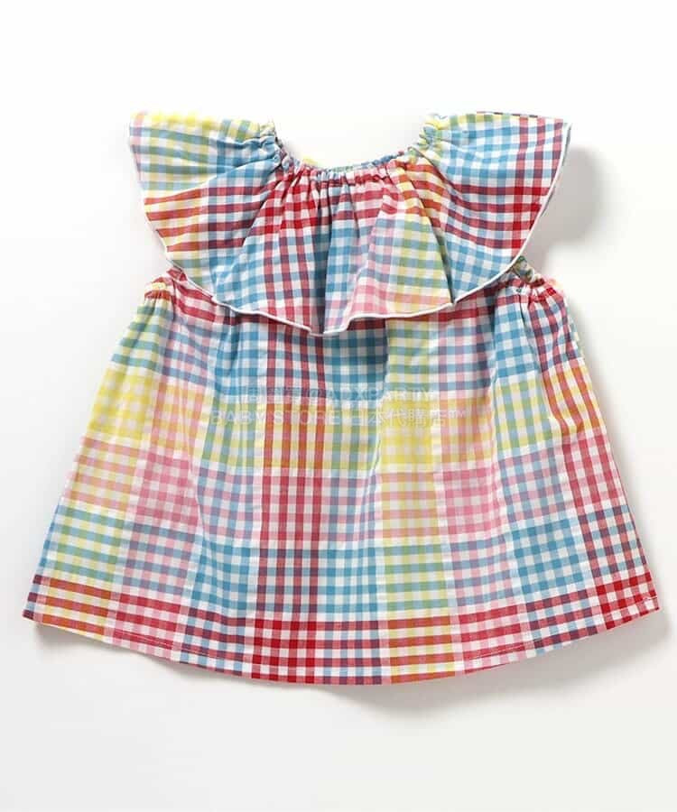 日本童裝 apres les cours 2Way 雙面兩著 荷葉邊領上衣 80-140cm 女童款 夏季 TOPS