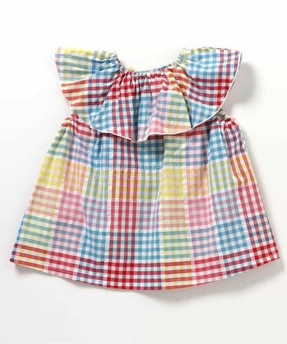 日本童裝 apres les cours 2Way 雙面兩著 荷葉邊領上衣 80-140cm 女童款 夏季 TOPS