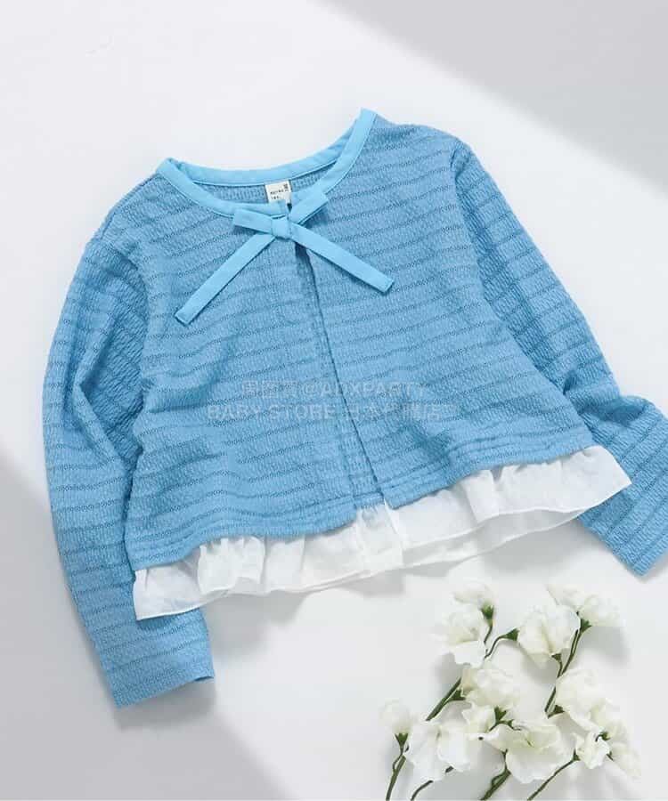 日本童裝 apres les cours 絲帶蕾絲拼接外套 80-140cm 女童款 夏季 OUTERWEAR