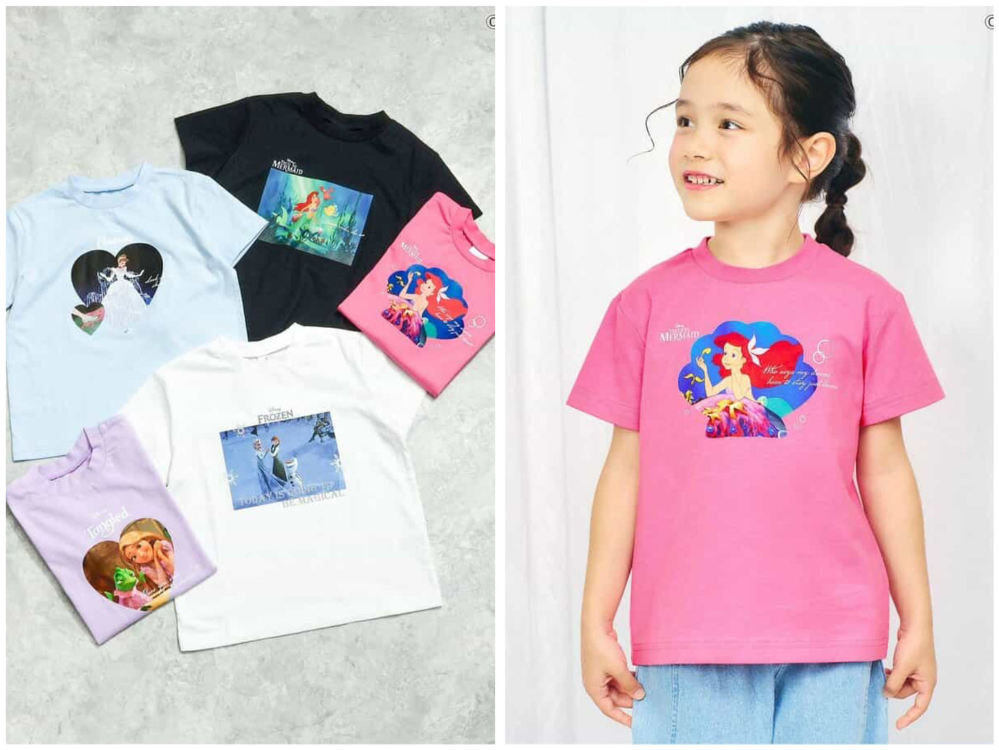 日本童裝 apres les cours x Disney Frozen/公主 親子裝 印花上衣 80-140cm 女童款 夏季 TOPS