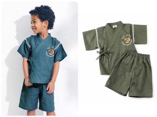 Japanese children's clothing FOKIDS TORASAN! JINBEI! Jinbei Japanese Kimono 80-140cm Boys Summer Other Brand Children's Clothing TOPS PANTS Japanese Summer Festival Special 