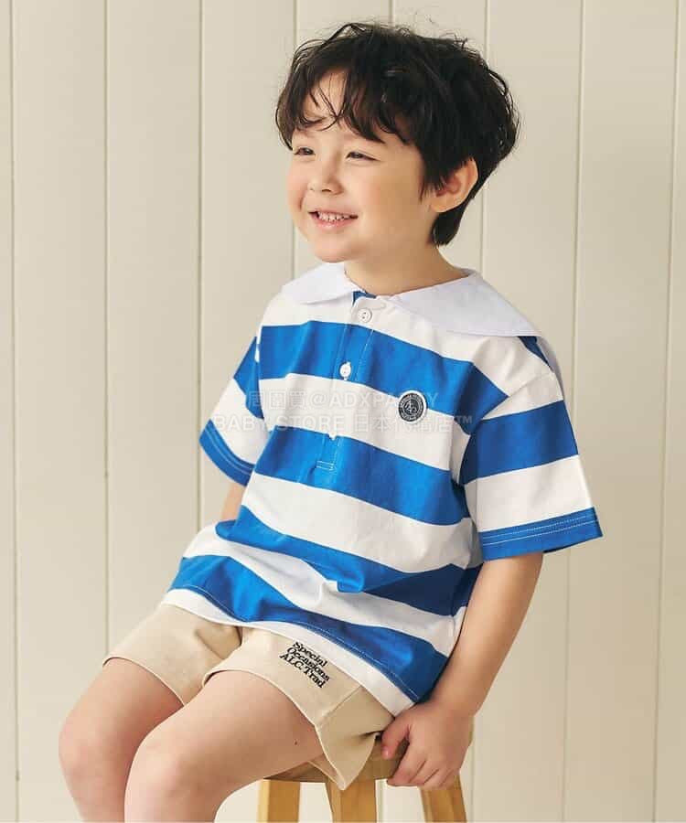 日本童裝 apres les cours 水手條紋兩件套裝 80-130cm 男童款 夏季 TOPS PANTS