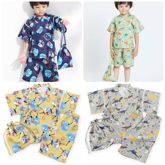 Japanese Ampersand Jinbei Pouch Japanese Kimono 80-140cm Boys Summer Other Brands Children's Clothing TOPS PANTS Japanese Summer Festival Special 