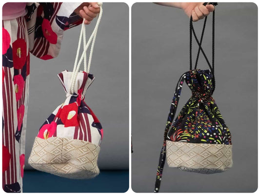 BREEZE Drawstring Bags (Direct from Japan) Japanese Kimono Bag Series Other Brands Japanese Summer Festival Special 