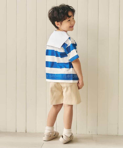 日本童裝 apres les cours 水手條紋兩件套裝 80-130cm 男童款 夏季 TOPS PANTS