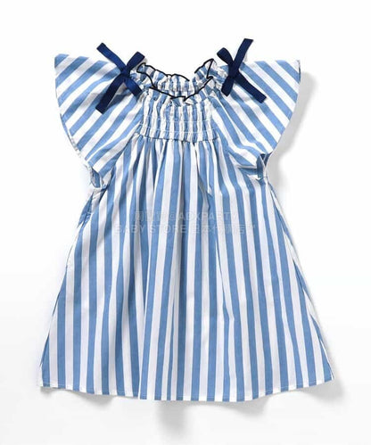 日本童裝 apres les cours 肩部蝴蝶喇叭裙連身裙 80-140cm 女童款 夏季 DRESSES