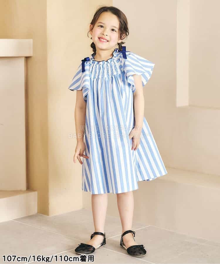 日本童裝 apres les cours 肩部蝴蝶喇叭裙連身裙 80-140cm 女童款 夏季 DRESSES