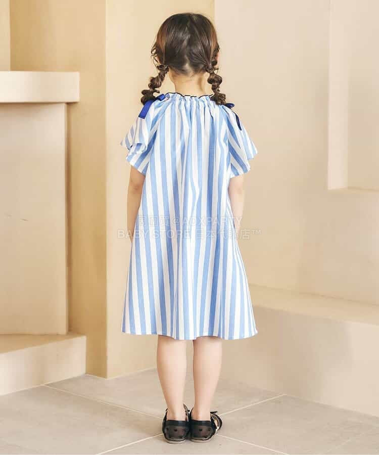 日本童裝 apres les cours 肩部蝴蝶喇叭裙連身裙 80-140cm 女童款 夏季 DRESSES