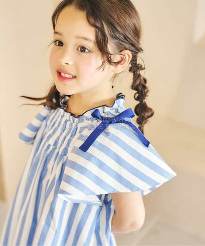 日本童裝 apres les cours 肩部蝴蝶喇叭裙連身裙 80-140cm 女童款 夏季 DRESSES