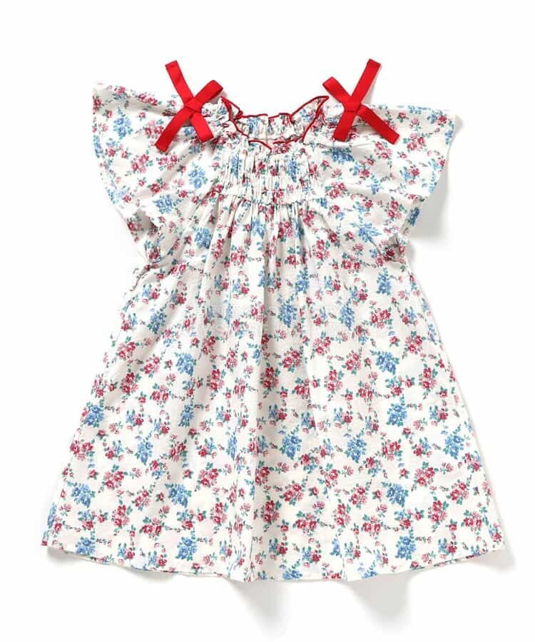 日本童裝 apres les cours 肩部蝴蝶喇叭裙連身裙 80-140cm 女童款 夏季 DRESSES