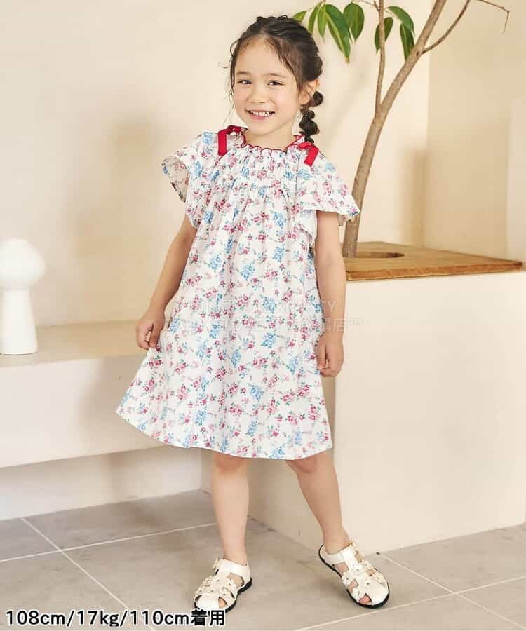 日本童裝 apres les cours 肩部蝴蝶喇叭裙連身裙 80-140cm 女童款 夏季 DRESSES