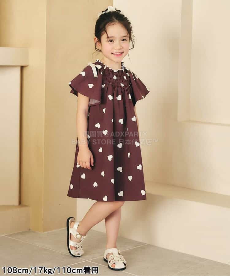 日本童裝 apres les cours 肩部蝴蝶喇叭裙連身裙 80-140cm 女童款 夏季 DRESSES