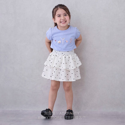 Japanese children's clothing pe#main layered full-print skirt 80-130cm girls summer SKIRTS 