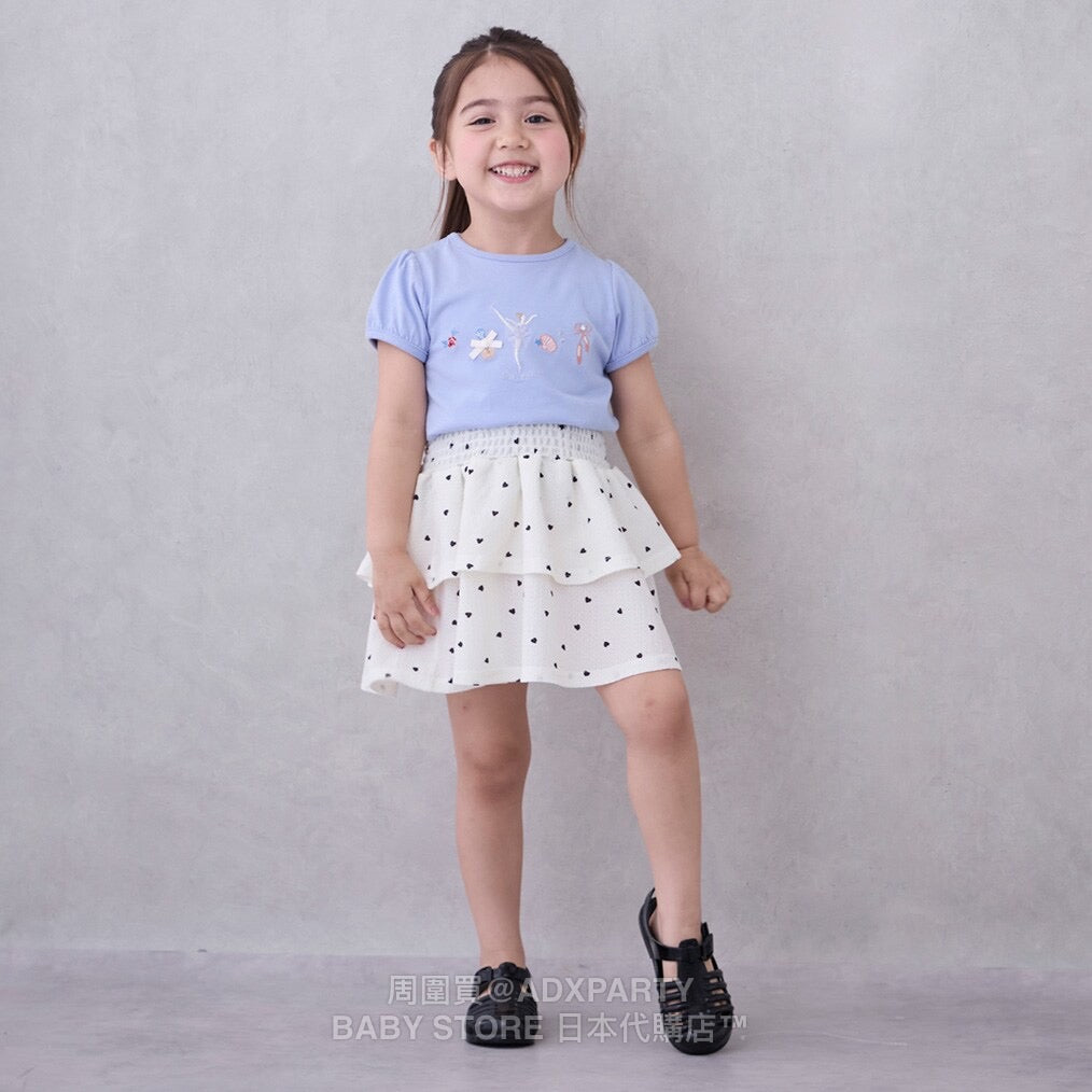 Japanese children's clothing pe#main layered full-print skirt 80-130cm girls summer SKIRTS 