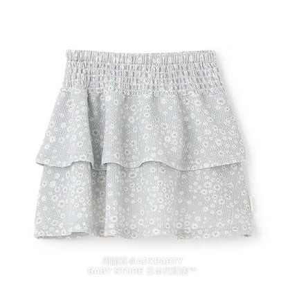 Japanese children's clothing pe#main layered full-print skirt 80-130cm girls summer SKIRTS 