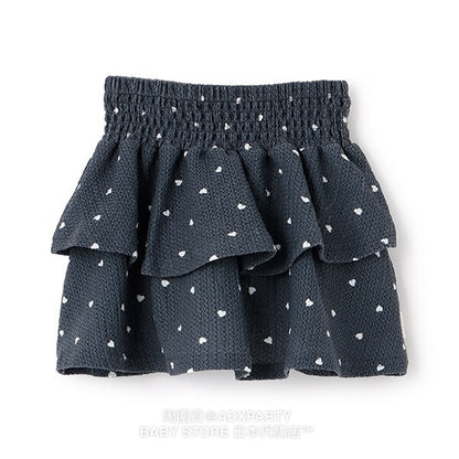 Japanese children's clothing pe#main layered full-print skirt 80-130cm girls summer SKIRTS 