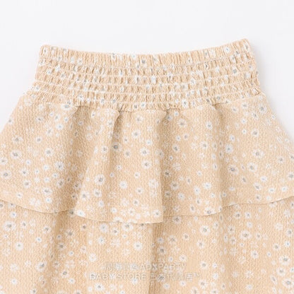 Japanese children's clothing pe#main layered full-print skirt 80-130cm girls summer SKIRTS 