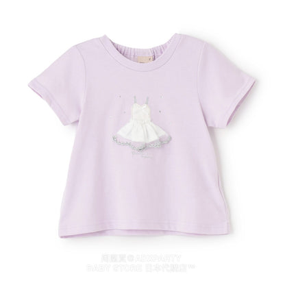 Japanese children's clothing pe#main contact cool print top 80-130cm girls summer TOPS 