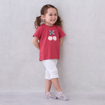 Japanese children's clothing pe#main contact cool print top 80-130cm girls summer TOPS 