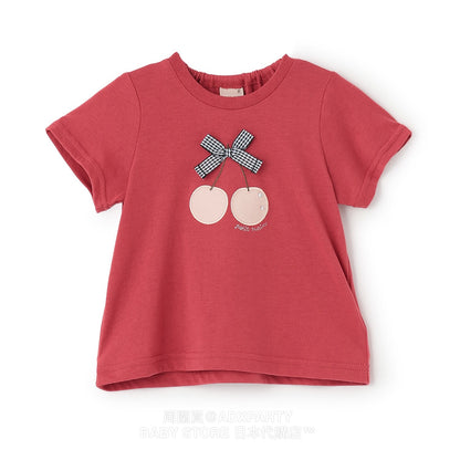 Japanese children's clothing pe#main contact cool print top 80-130cm girls summer TOPS 