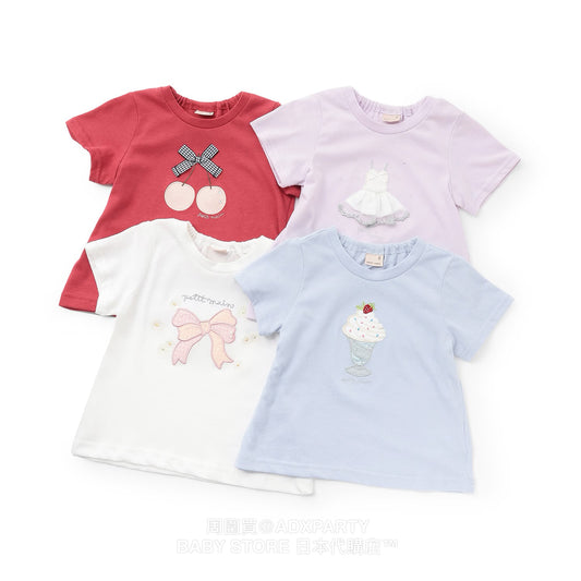 Japanese children's clothing pe#main contact cool print top 80-130cm girls summer TOPS 
