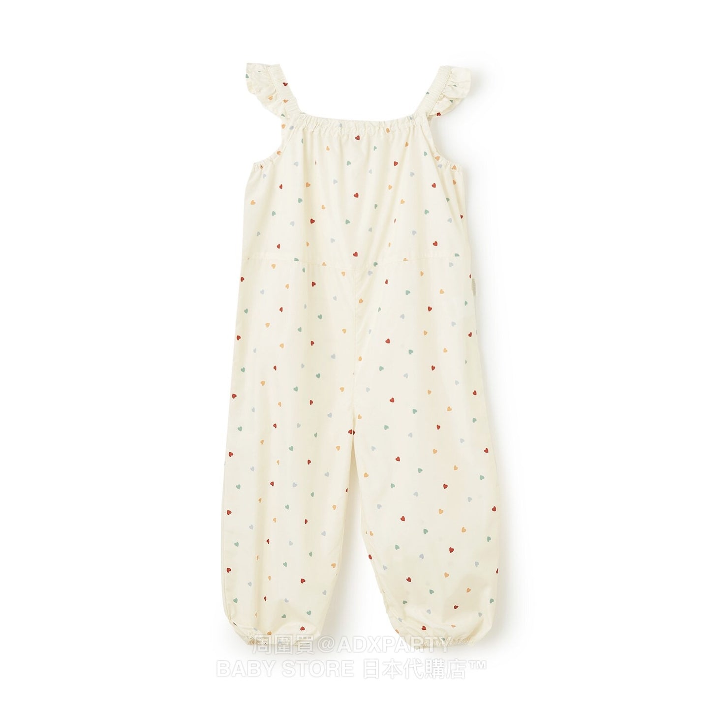 Japanese children's clothing pe#main waterproof series ruffled work pants 80-130cm girls summer jumpsuit 