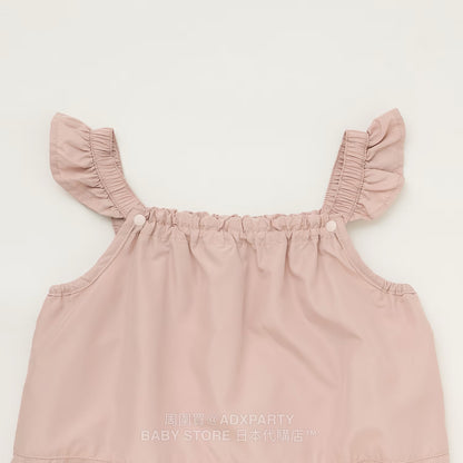 Japanese children's clothing pe#main waterproof series ruffled work pants 80-130cm girls summer jumpsuit 