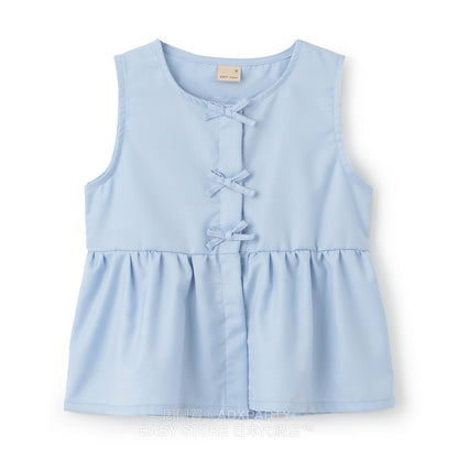 Japanese children's clothing pe#main cool lotus leaf vest 80-130cm girls summer TOPS 