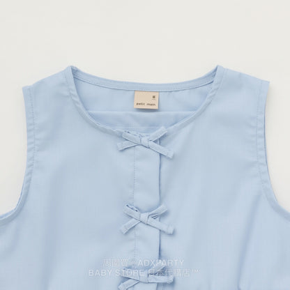 Japanese children's clothing pe#main cool lotus leaf vest 80-130cm girls summer TOPS 