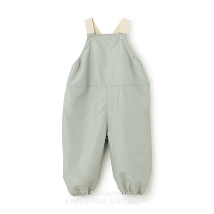 Japanese children's clothing pe#main waterproof series ruffled work pants 80-130cm boys' summer jumpsuit 