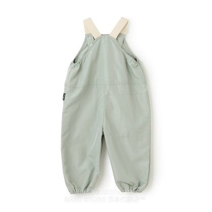 Japanese children's clothing pe#main waterproof series ruffled work pants 80-130cm boys' summer jumpsuit 