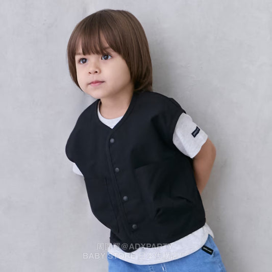 Japanese children's clothing pe#main cool lotus leaf vest 80-130cm boys summer TOPS 