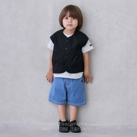 Japanese children's clothing pe#main cool lotus leaf vest 80-130cm boys summer TOPS 