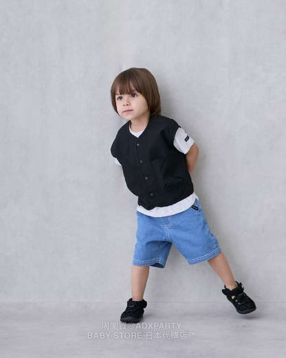 Japanese children's clothing pe#main cool lotus leaf vest 80-130cm boys summer TOPS 