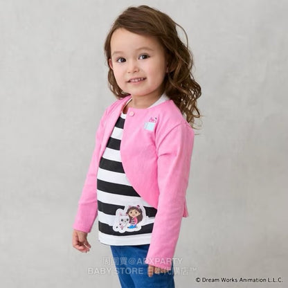 Japanese children's clothing pe#main x Gabby's Dollhouse knitted jacket 80-130cm girls summer outerwear 