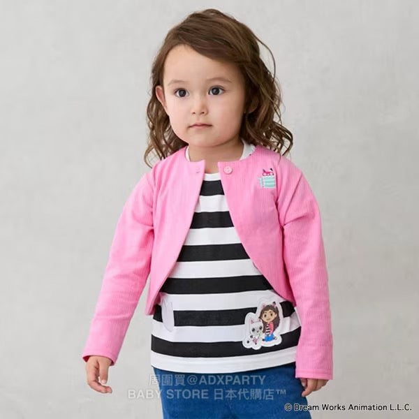 Japanese children's clothing pe#main x Gabby's Dollhouse knitted jacket 80-130cm girls summer outerwear 