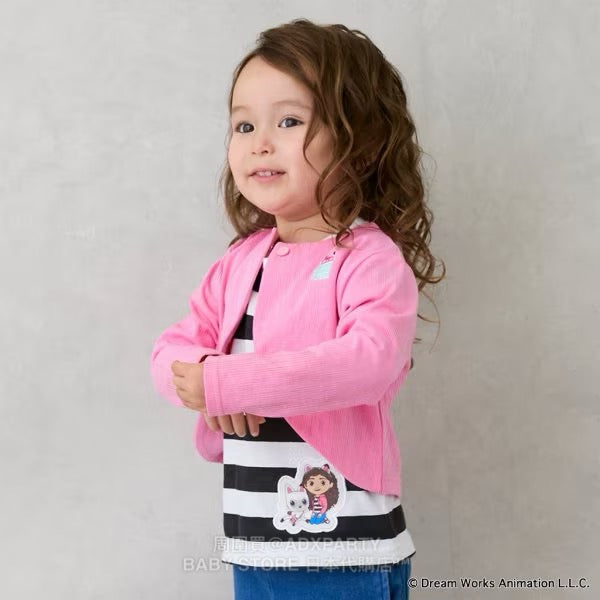 Japanese children's clothing pe#main x Gabby's Dollhouse knitted jacket 80-130cm girls summer outerwear 