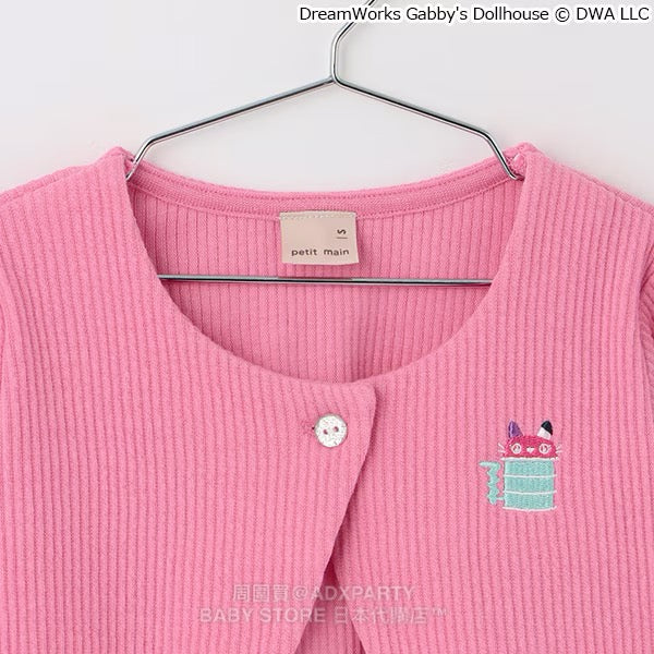Japanese children's clothing pe#main x Gabby's Dollhouse knitted jacket 80-130cm girls summer outerwear 