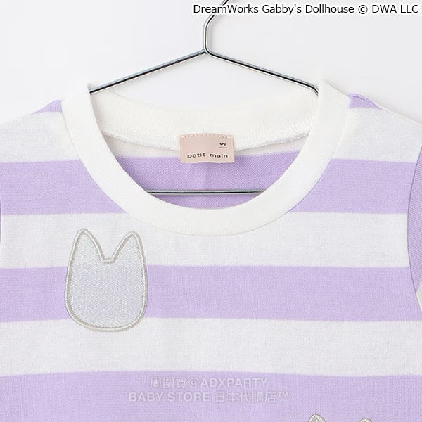 Japanese children's clothing pe#main x Gabby's Dollhouse striped top 80-130cm girls summer TOPS 