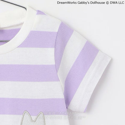 Japanese children's clothing pe#main x Gabby's Dollhouse striped top 80-130cm girls summer TOPS 