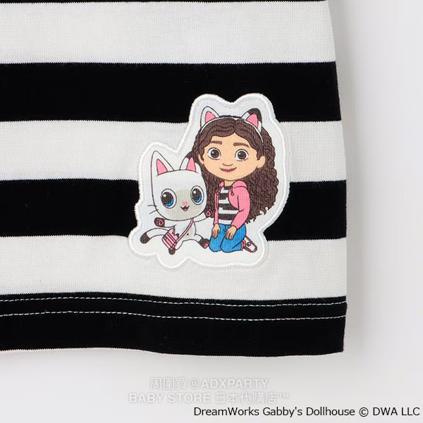 Japanese children's clothing pe#main x Gabby's Dollhouse striped top 80-130cm girls summer TOPS 