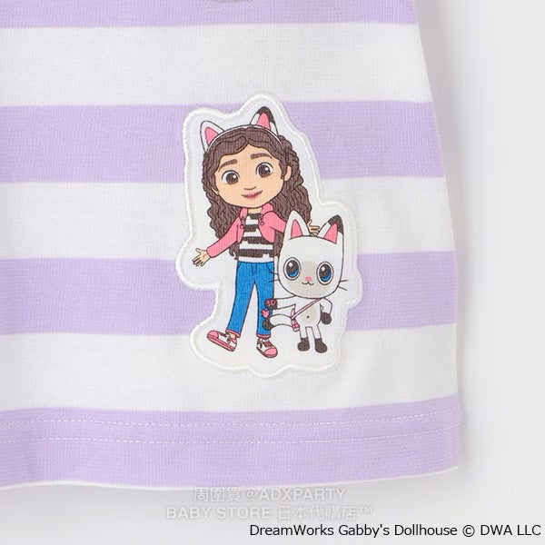 Japanese children's clothing pe#main x Gabby's Dollhouse striped top 80-130cm girls summer TOPS 