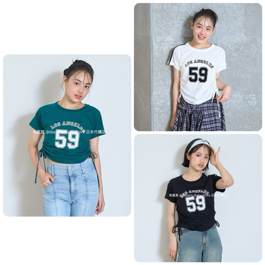 Lovetoxic Japanese children's clothing drawstring top 130-170cm girls summer TOPS 