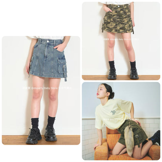 Lovetoxic Japanese Children's Clothing Work Skirt 140-170cm Girls Summer SKIRTS 